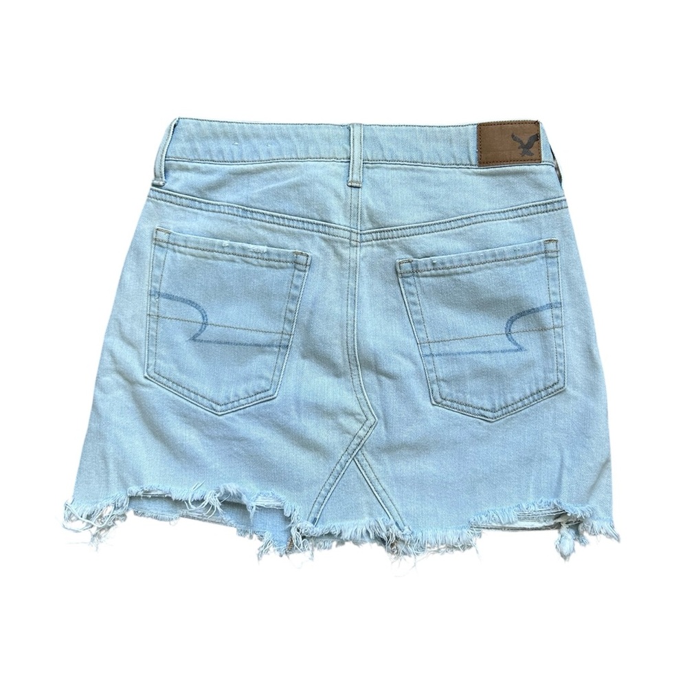 American Eagle Outfitters light wash distressed mini skirt size 0 - Picture 5 of 7